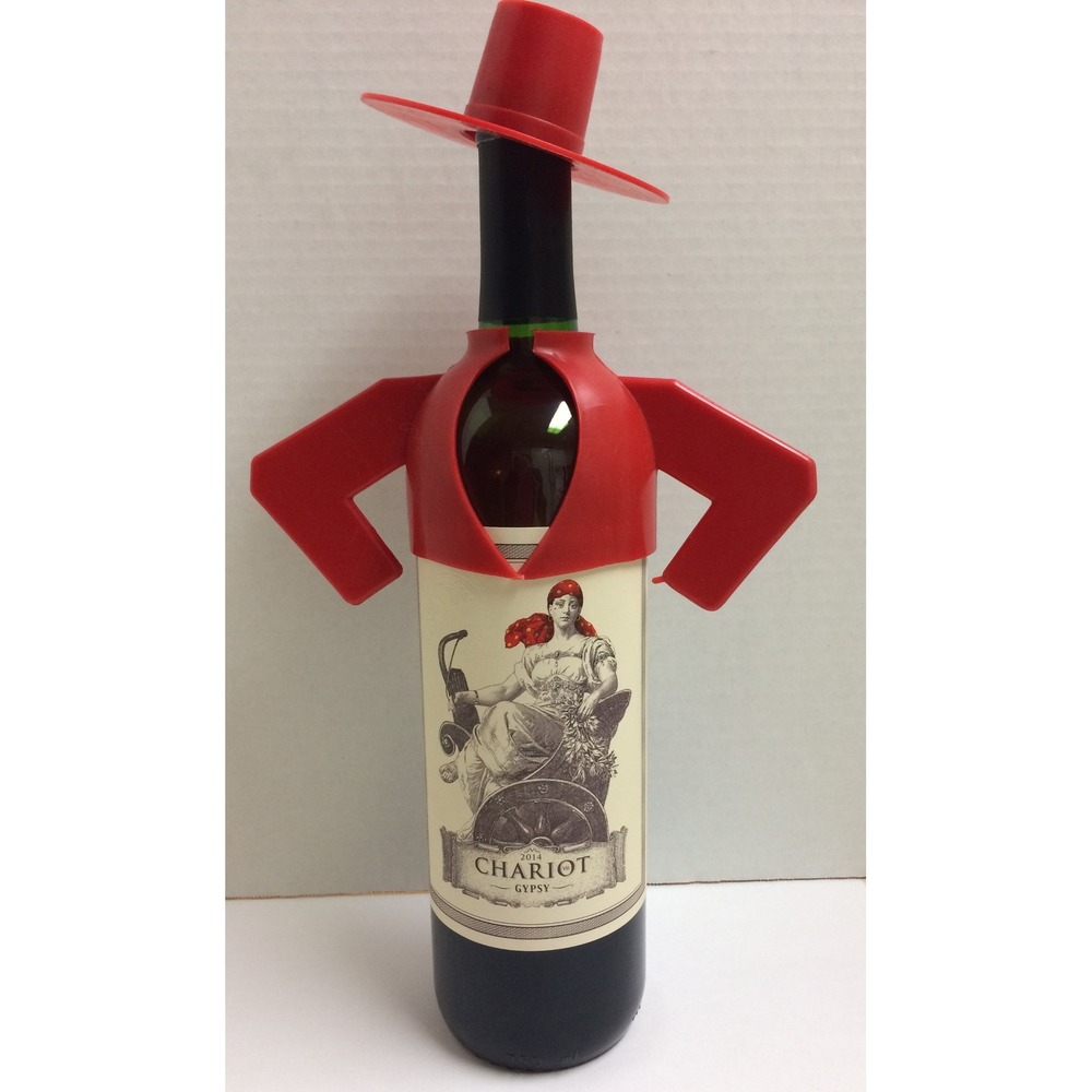 VTG Tio Pepe Red Wine Bottle Topper Set Hat and Jacket Made in Spain Plastic
